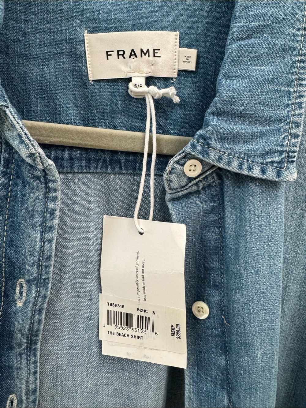 Frame Denim Light Blue Denim Button-Down Shirt - Picture 4 of 4